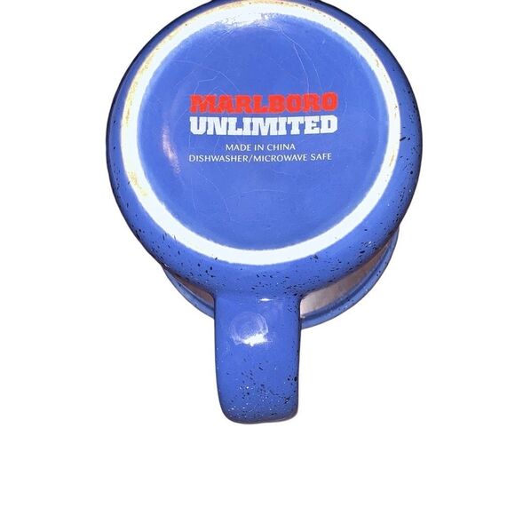 Vintage Marlboro Unlimited Camp Mess Kit Style Spotted Ceramic Large Coffee Mug - Picture 6 of 9